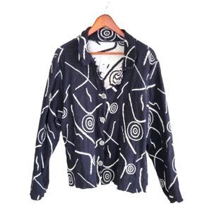 NWT Winding River Reversible Abstract Jacket Women's Black & White Large